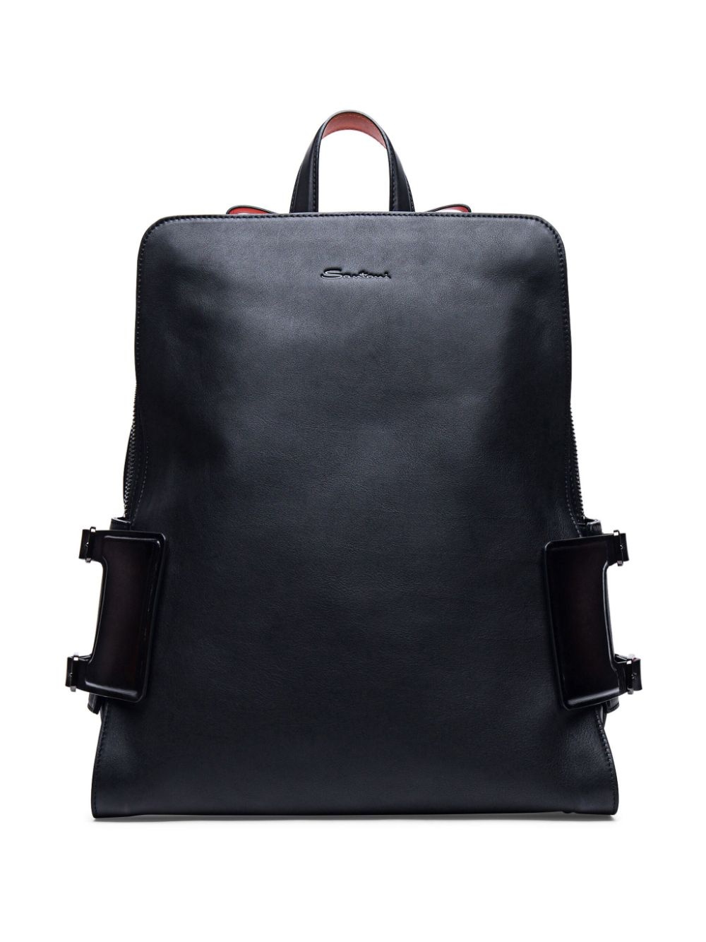 logo-debossed leather backpack - 1