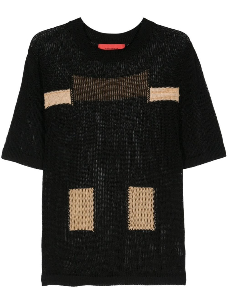 open-knit colour-block jumper 1