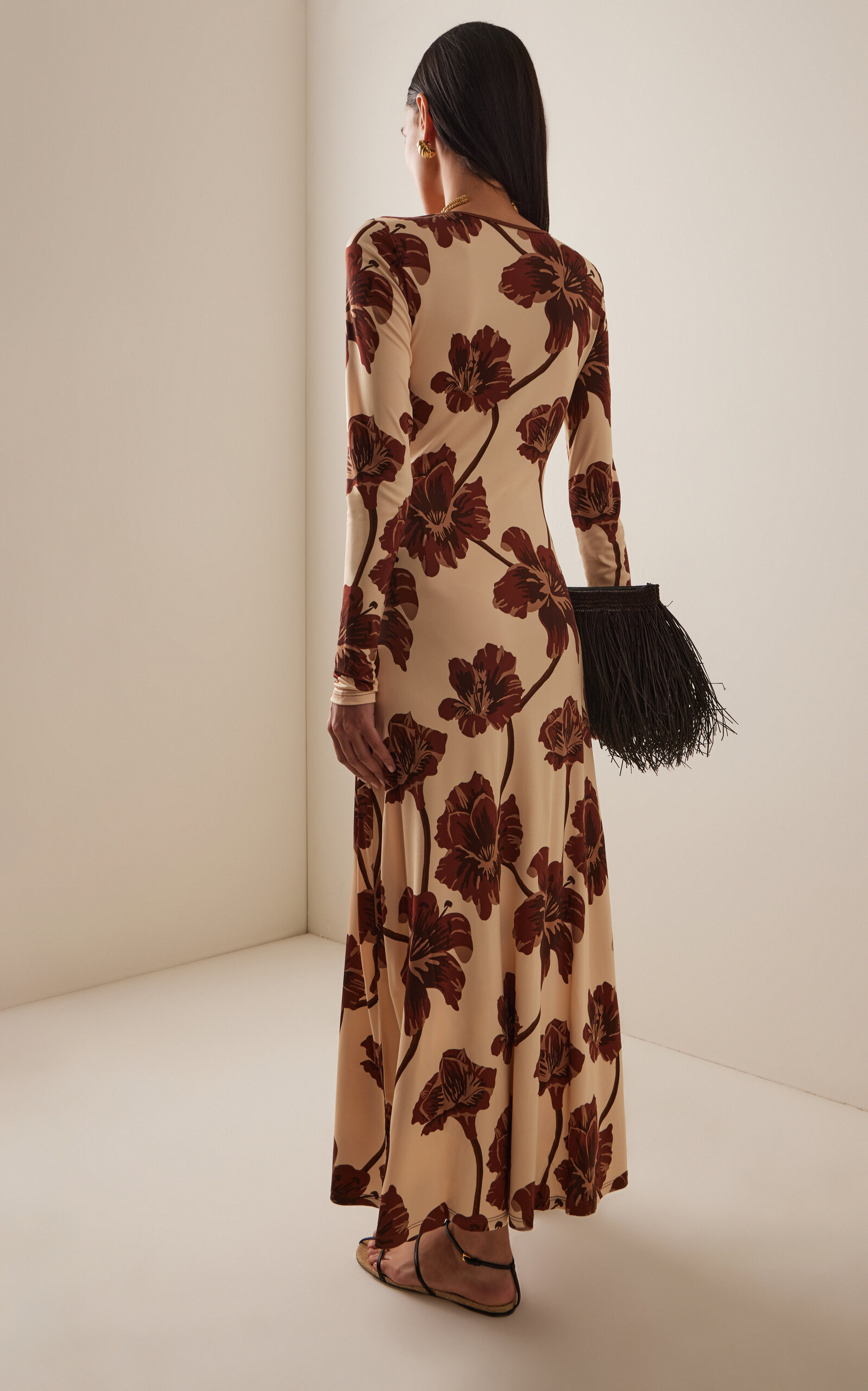 Alma Bordada Maxi Dress nude - 4