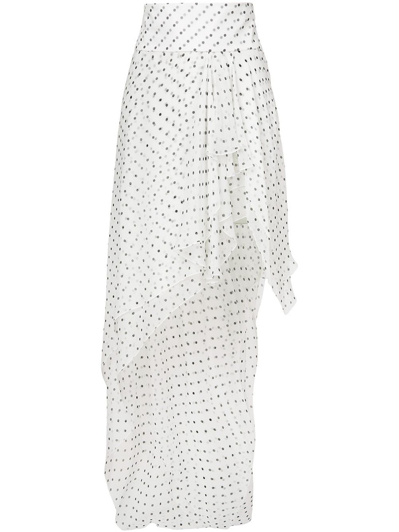asymmetric spotted ruffled skirt 1