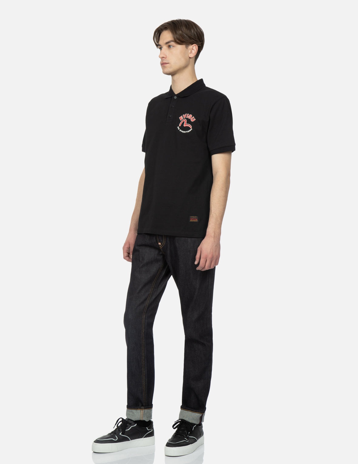 Kamon and Graffiti Logo Print Carrot-Fit Denim Jeans #2017 - 4