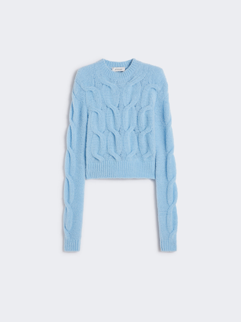 NUVOLE Fluffy cable-knit sweater 1