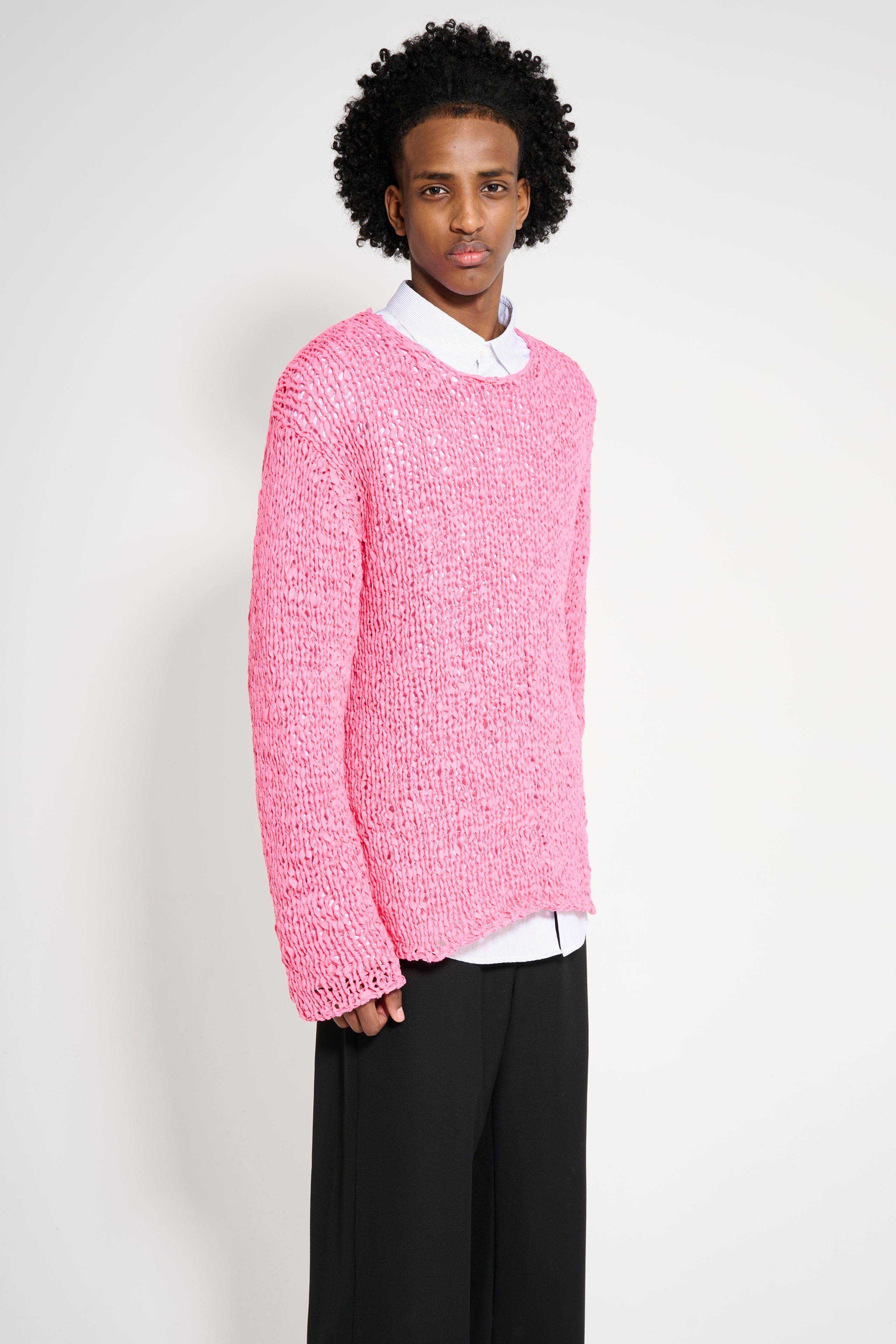 COMME DES GARÇONS HOMME PLUS LOOSE KNIT SWEATER PINK - 3