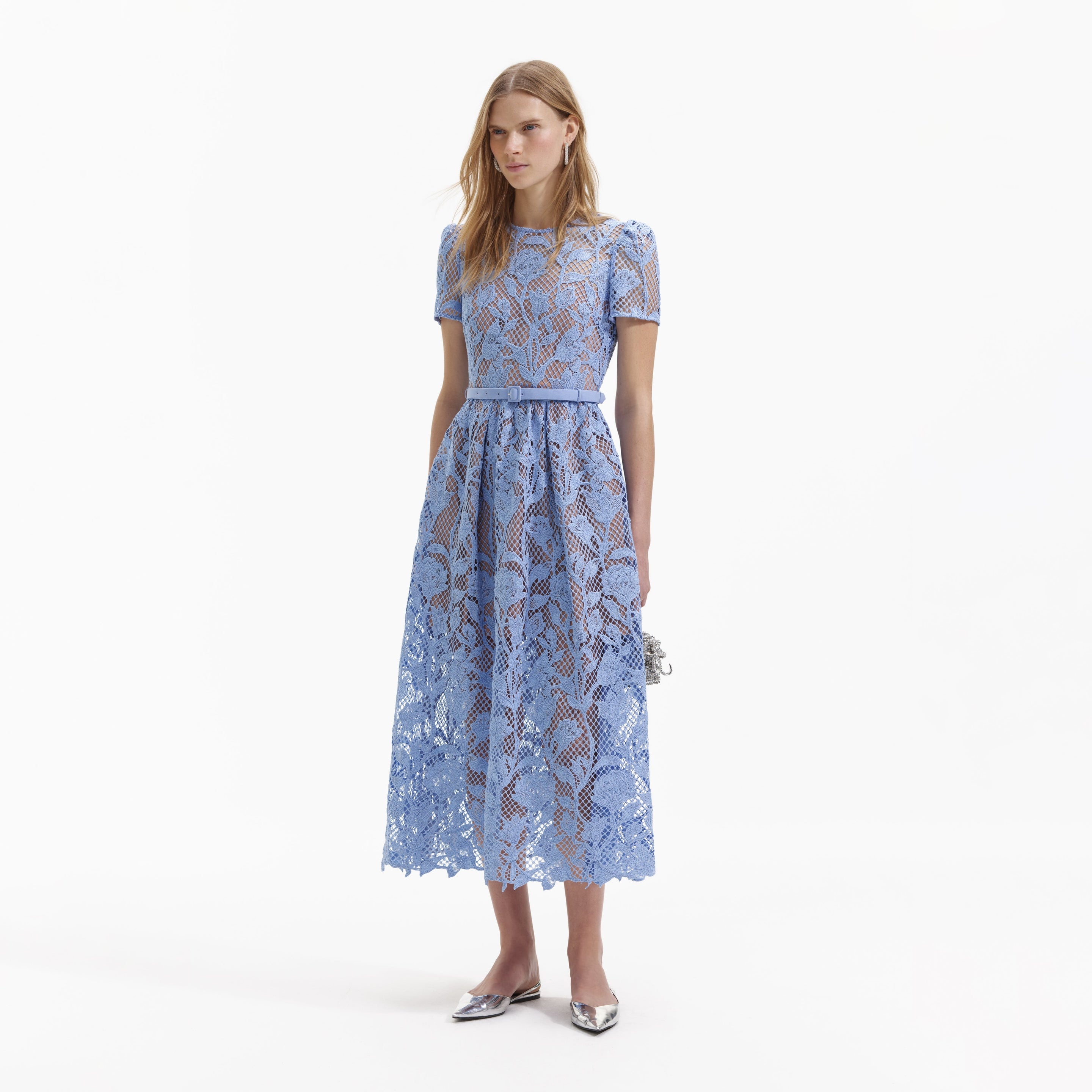 Blue Lily Lace Midi Dress - 2