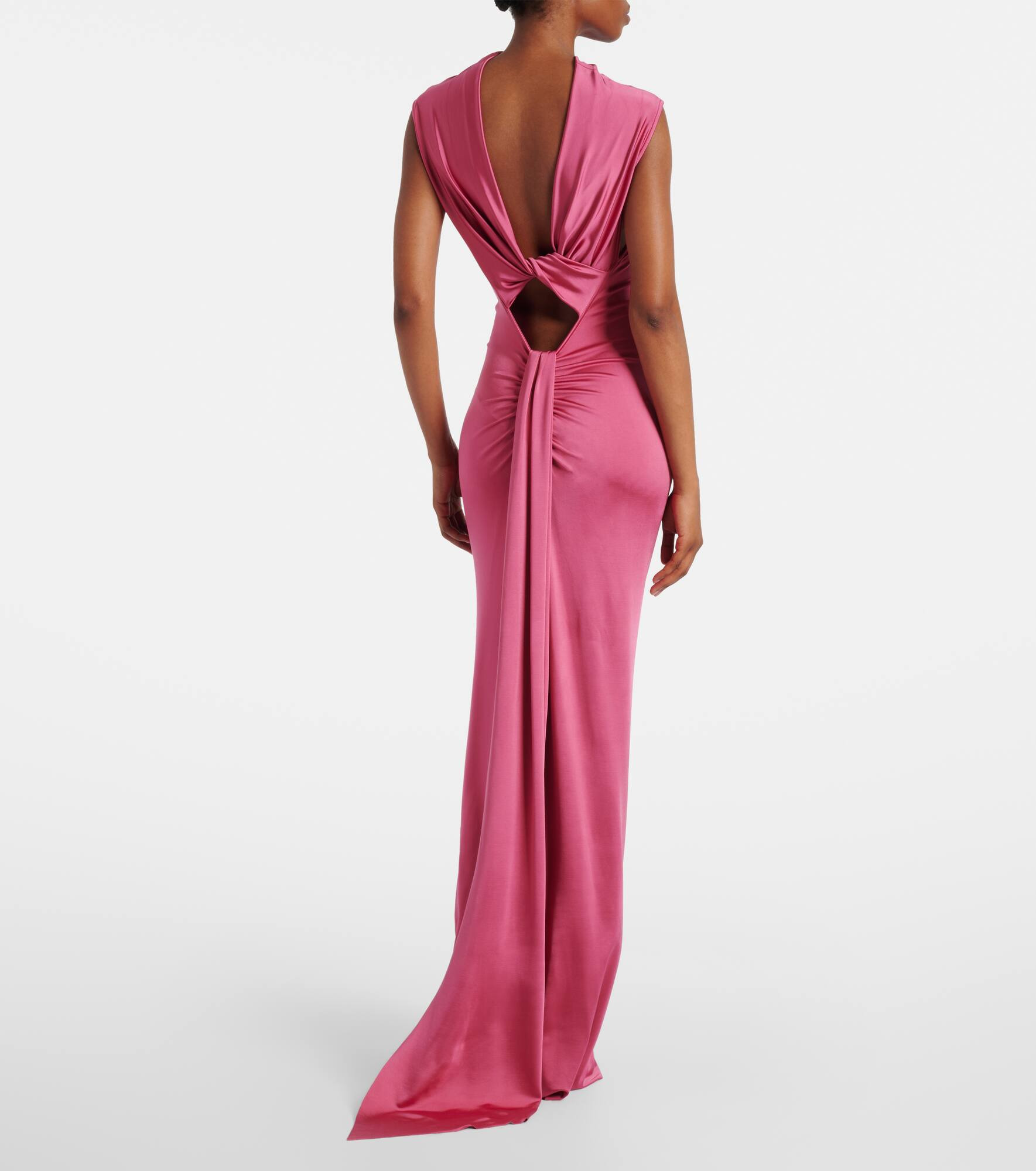 Draped jersey gown - 3