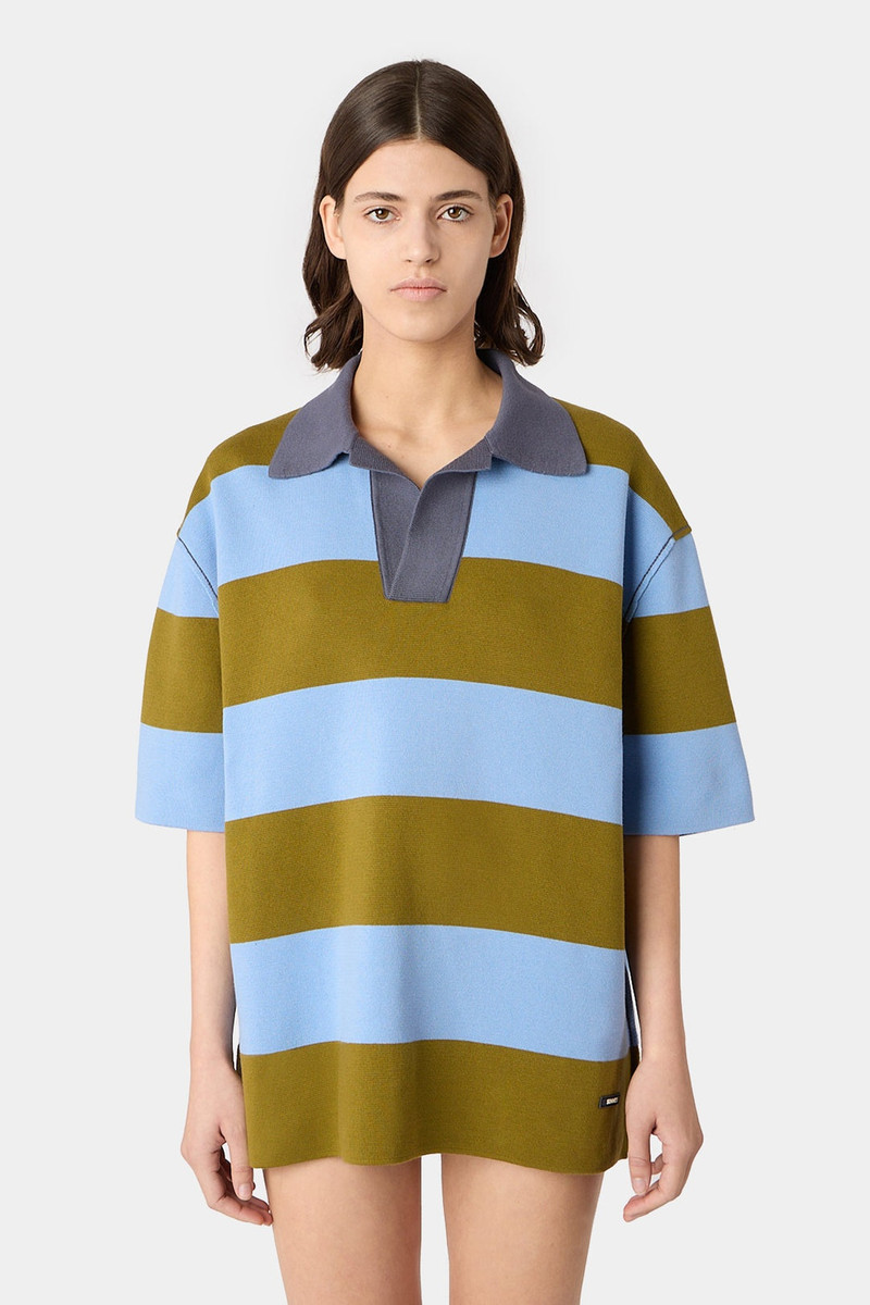 MAGLIAUNITA POLO SHIRT / green & blue stripes 1