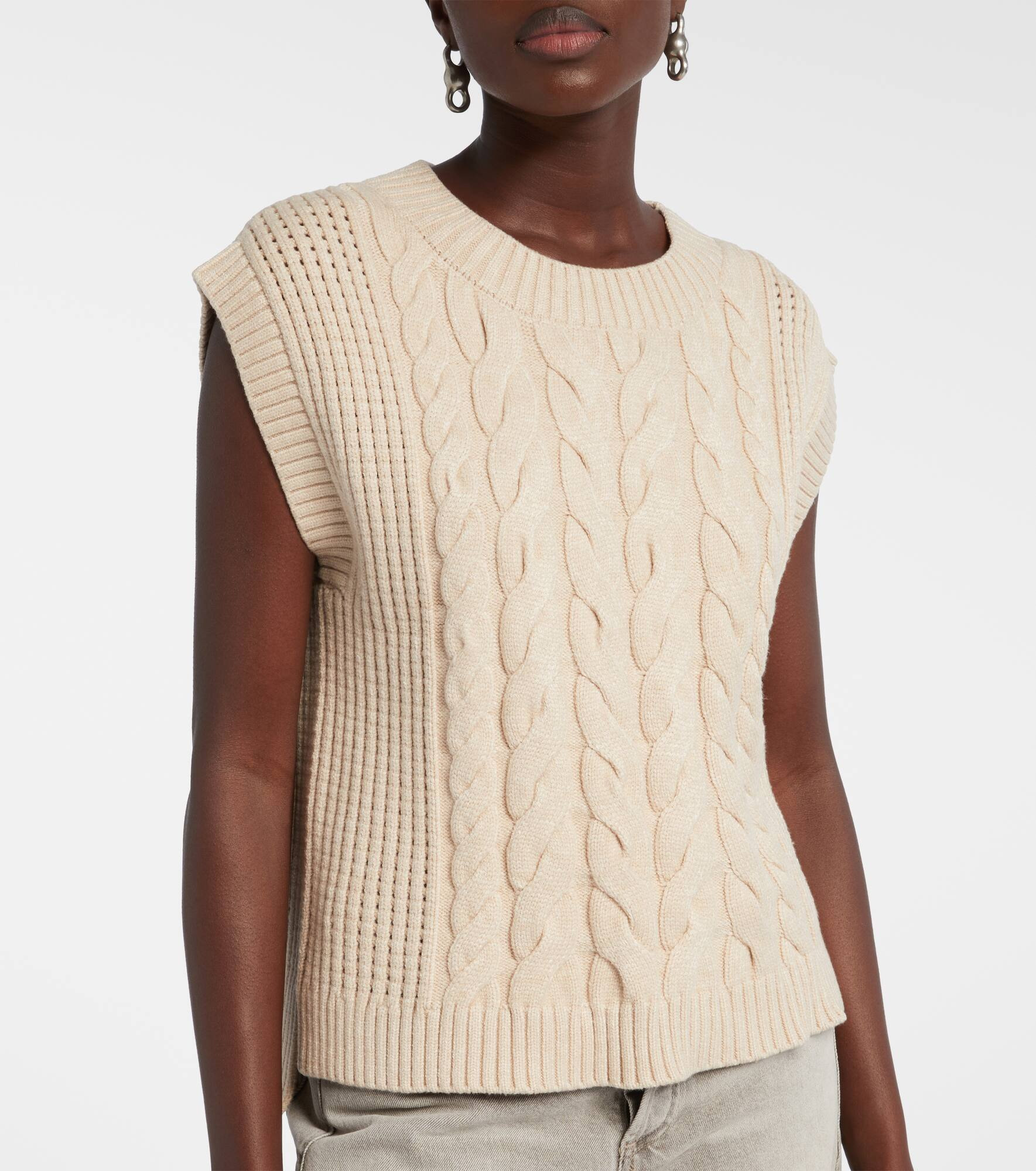 Pixie cable-knit sweater vest - 6