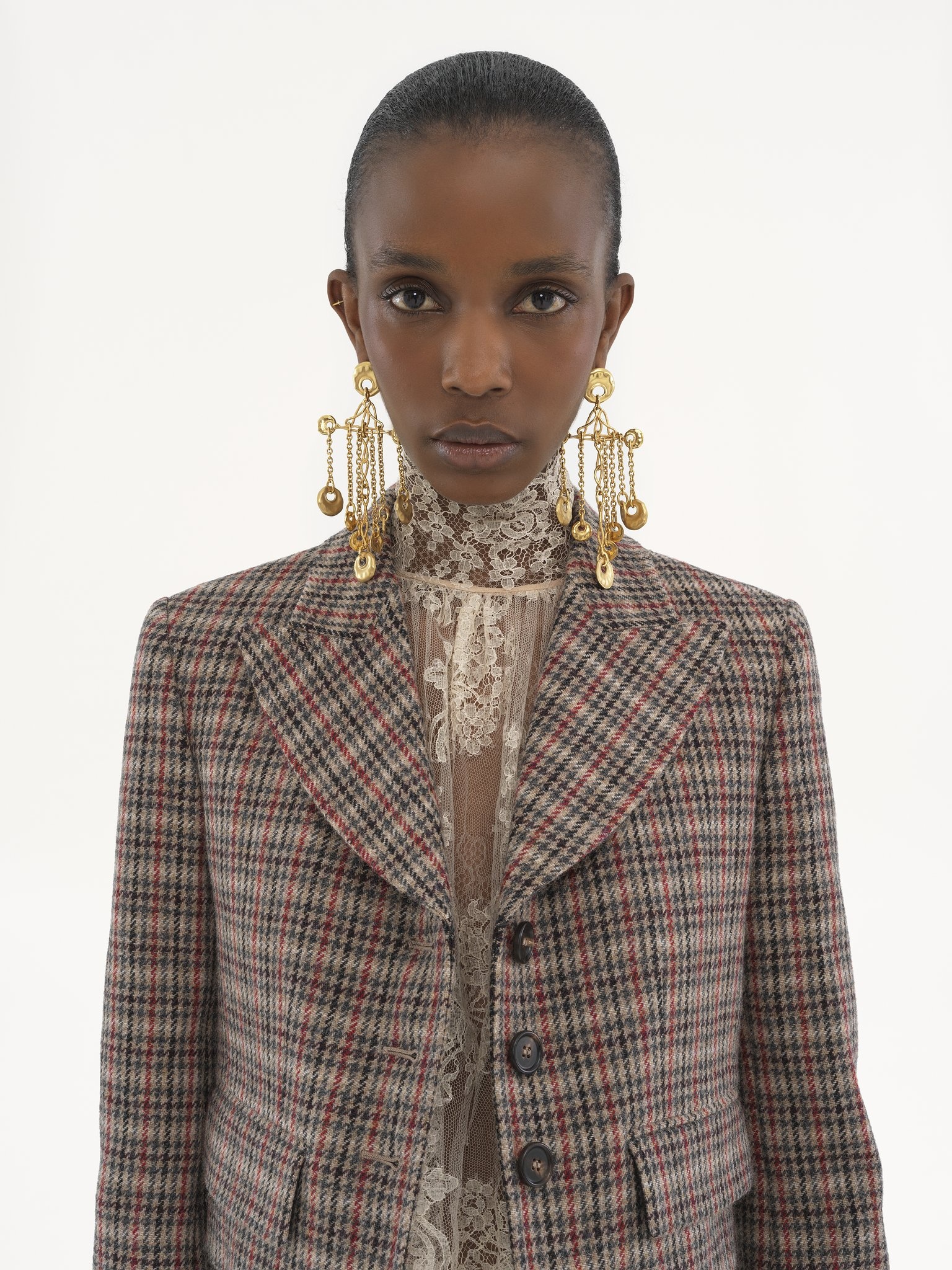 CROPPED SPENCER JACKET IN HOUNDSTOOTH WOOL - 6
