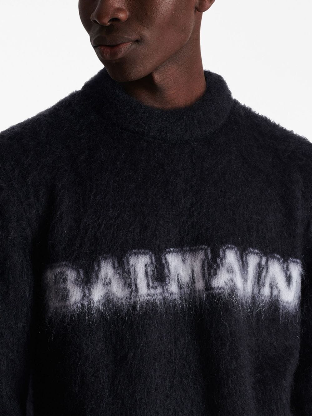 logo-print brushed-finish jumper - 7