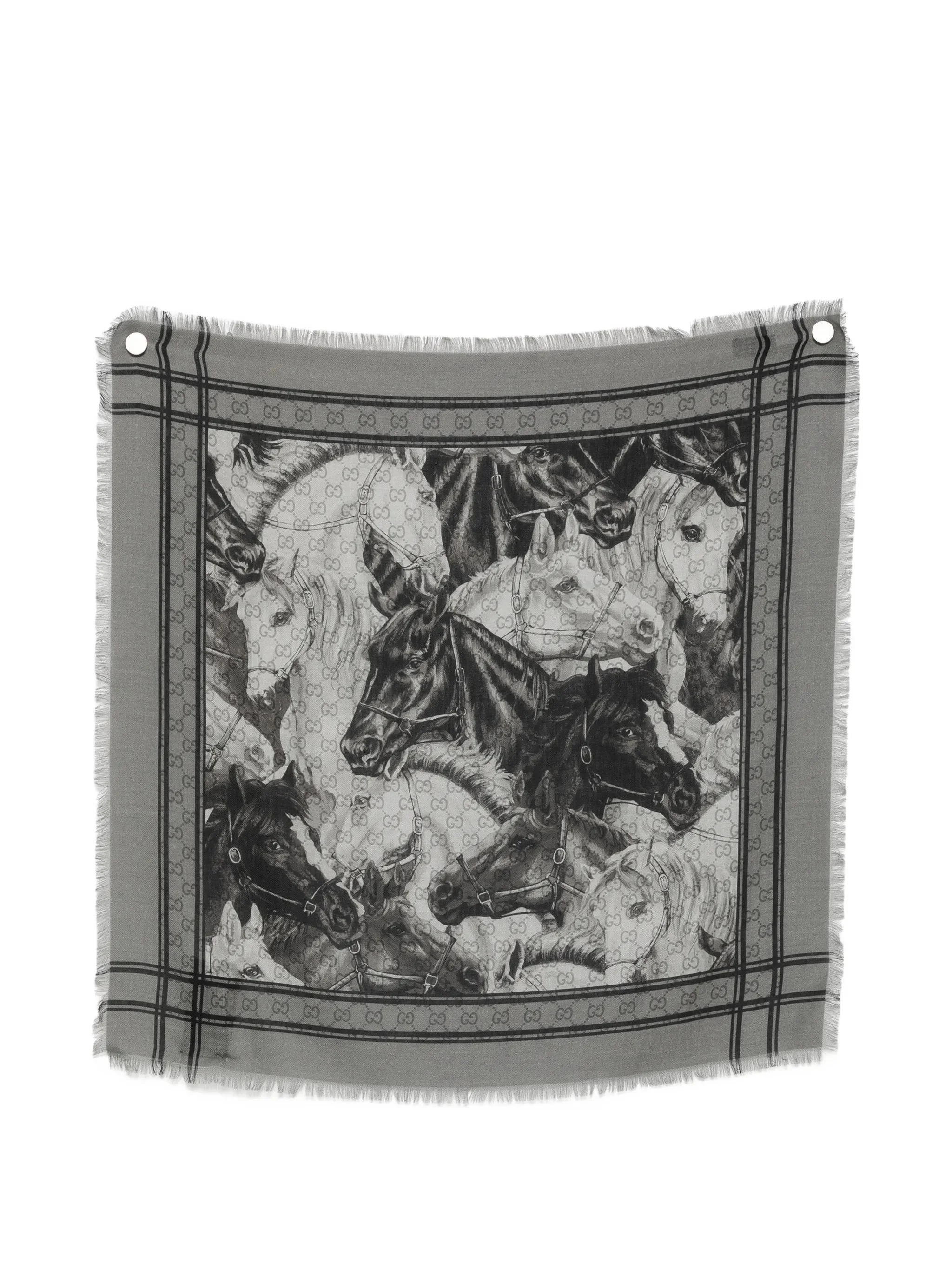 Gucci GG Supreme Horse-print Scarf - 1