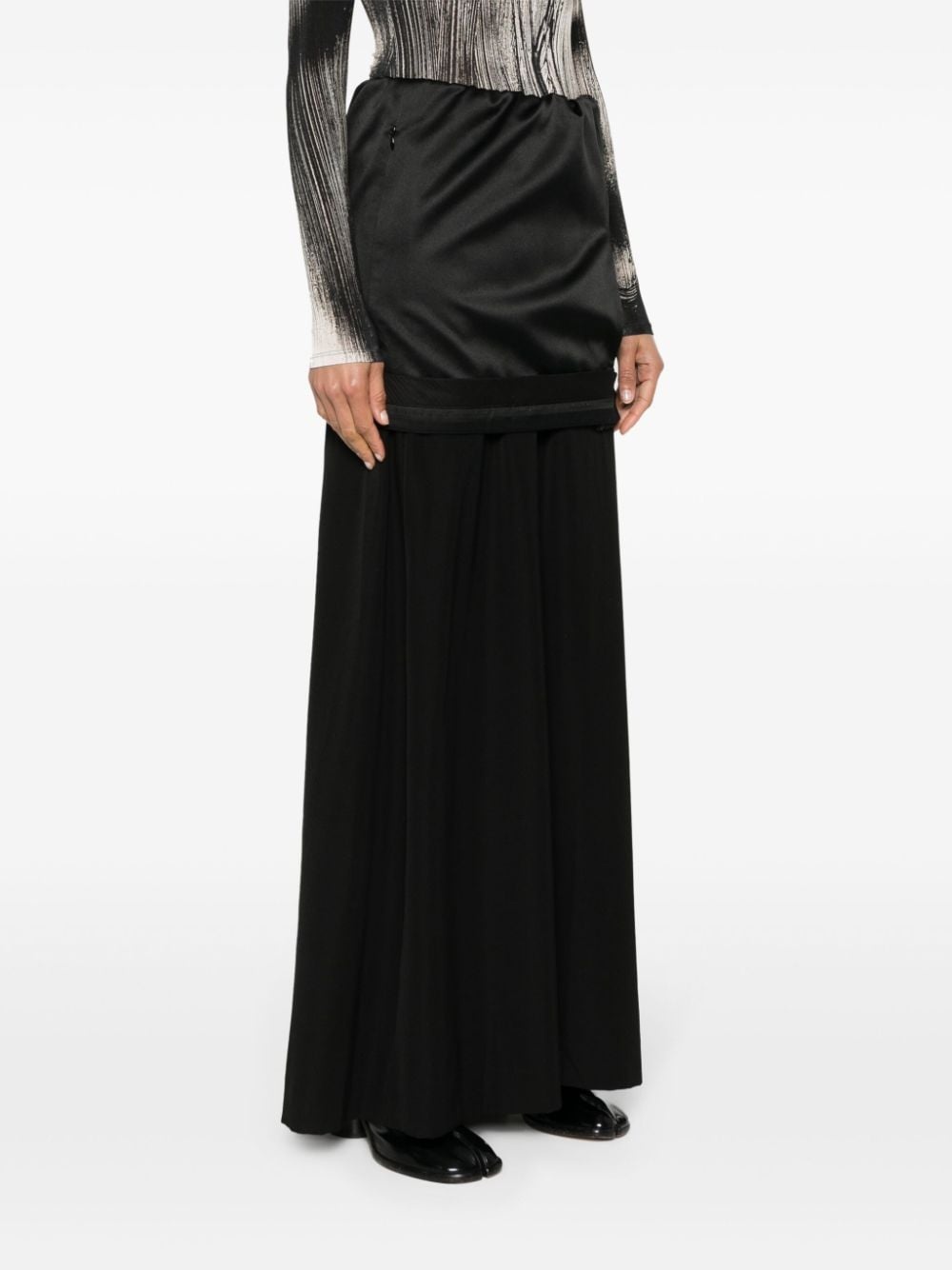 layered wool maxi skirt - 3