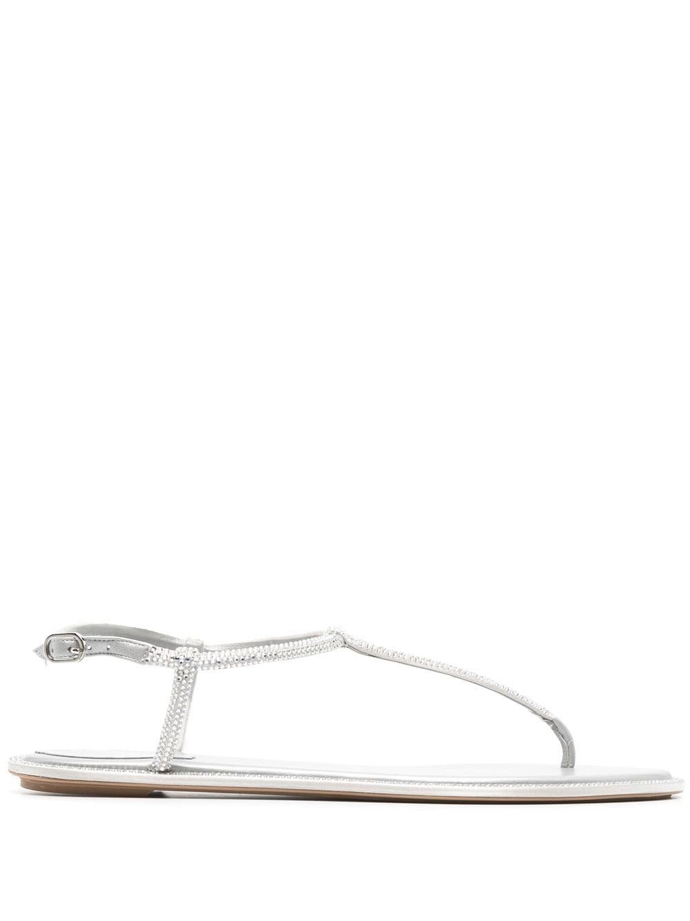 Rene' Caovilla - RENE' CAOVILLA DIANA WHITE SANDAL WITH CRYSTALS - 1