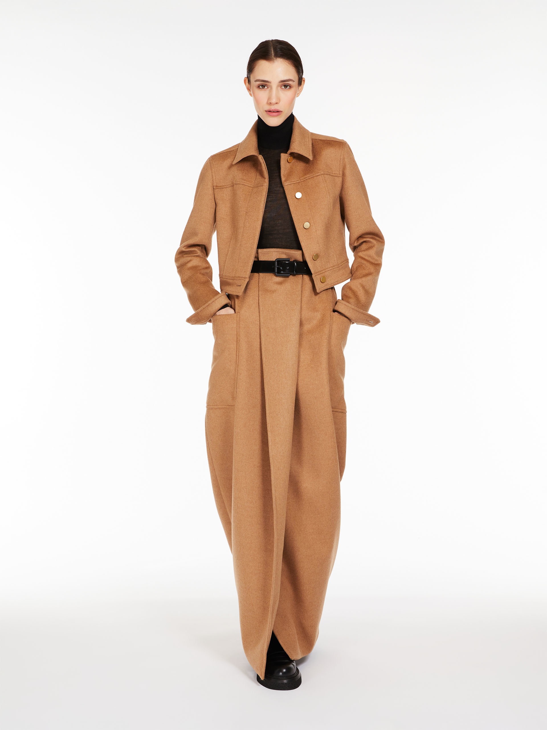 CARBONE Camel colour wrap skirt - 2