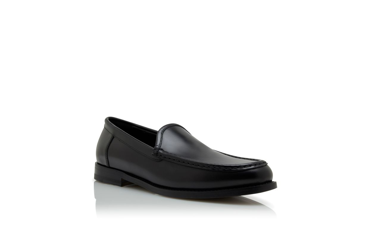 Black Calf Leather Loafers - 3