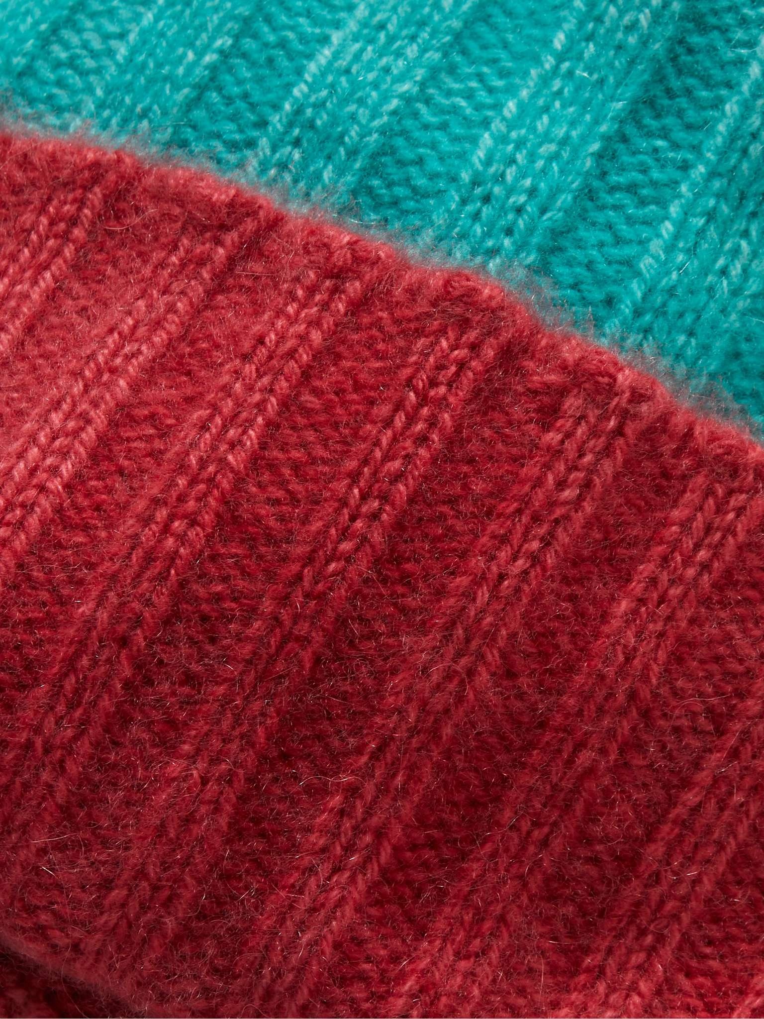 Colour-Block Ribbed Cashmere Beanie - 2