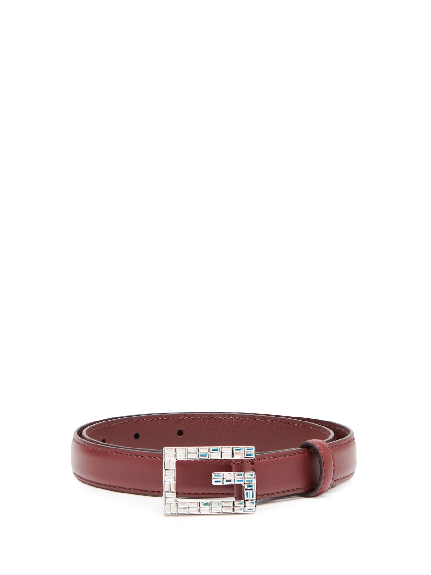 GG crystal-embellished leather belt - 1