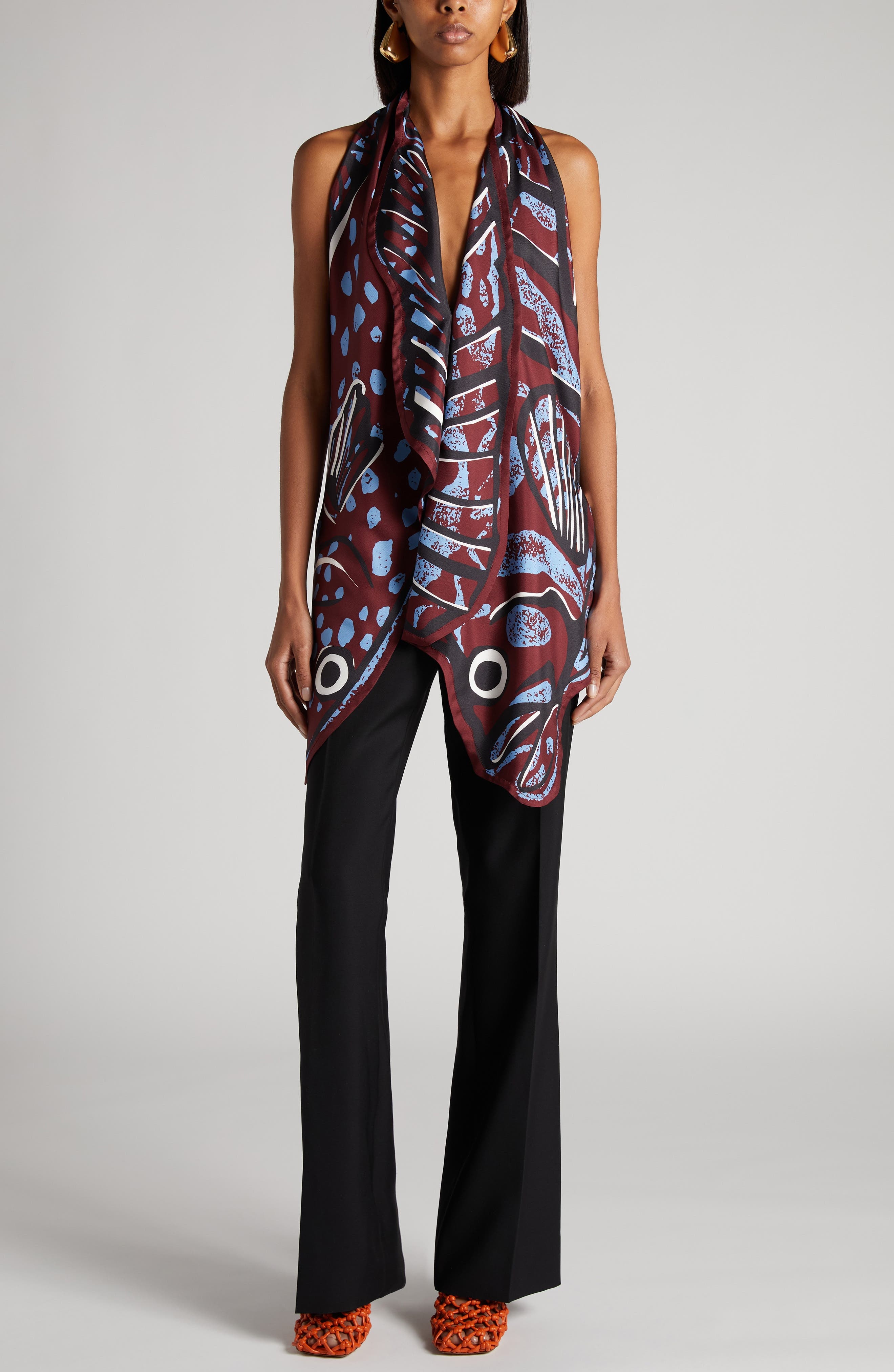 Bottega Veneta Lightweight Wool Flare Leg Pants in 1000 Black at Nordstrom - 2