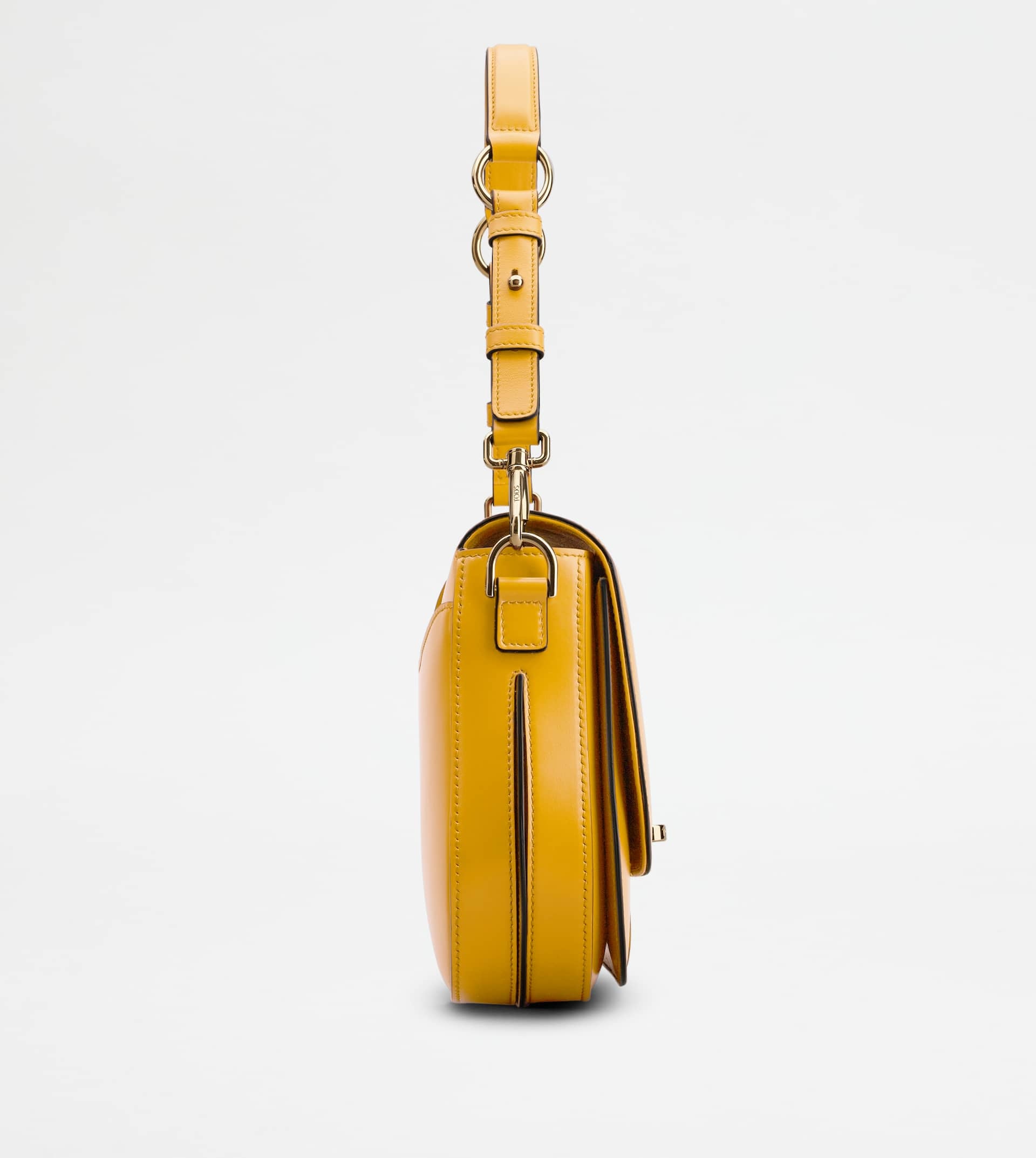 T TIMELESS SHOULDER BAG IN LEATHER MINI - YELLOW - 3