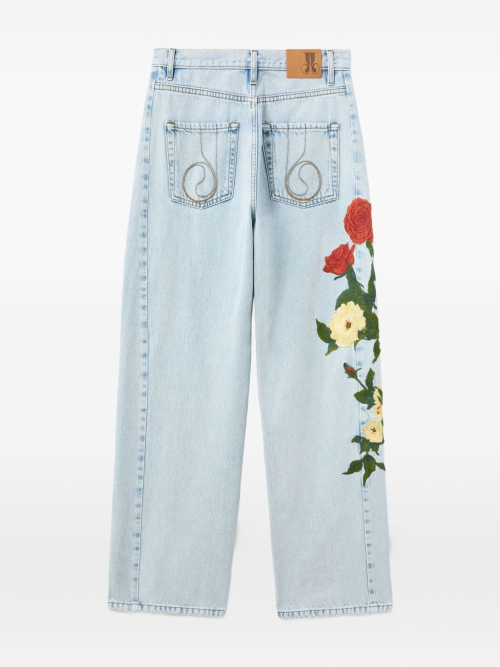 The Barrel embroidered-floral jeans - 4