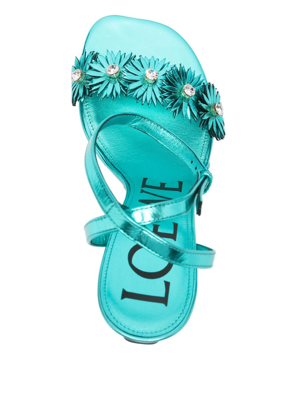 x Paula's Ibiza 100mm floral-appliqué sandals - 4