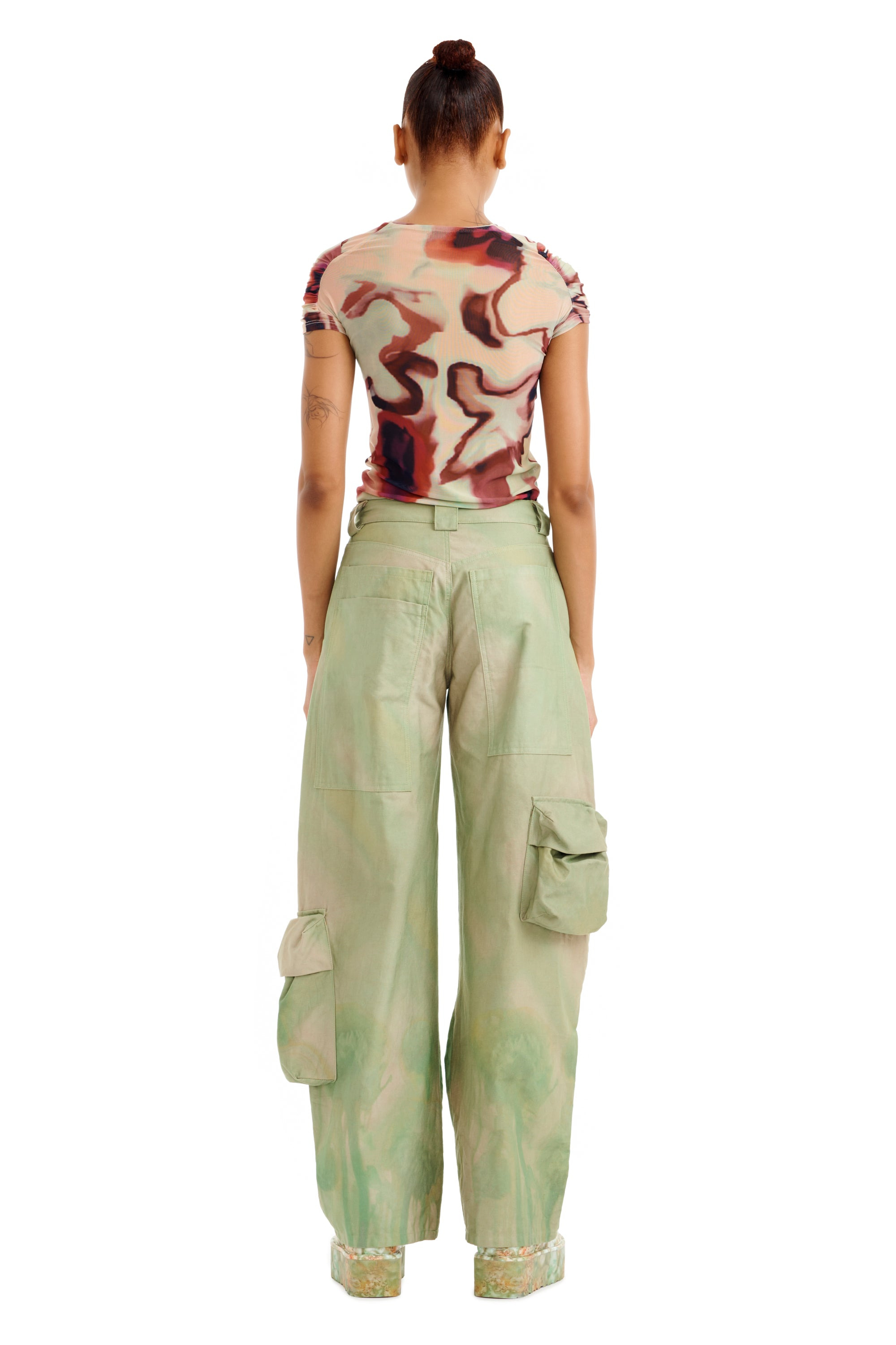 CELADON MUMS PLAID LAWN CARGO PANT - 6