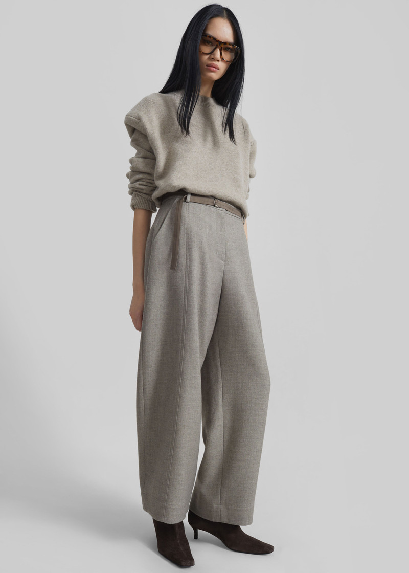 Sanve Tapered Leg Pants - Beige Melange 6