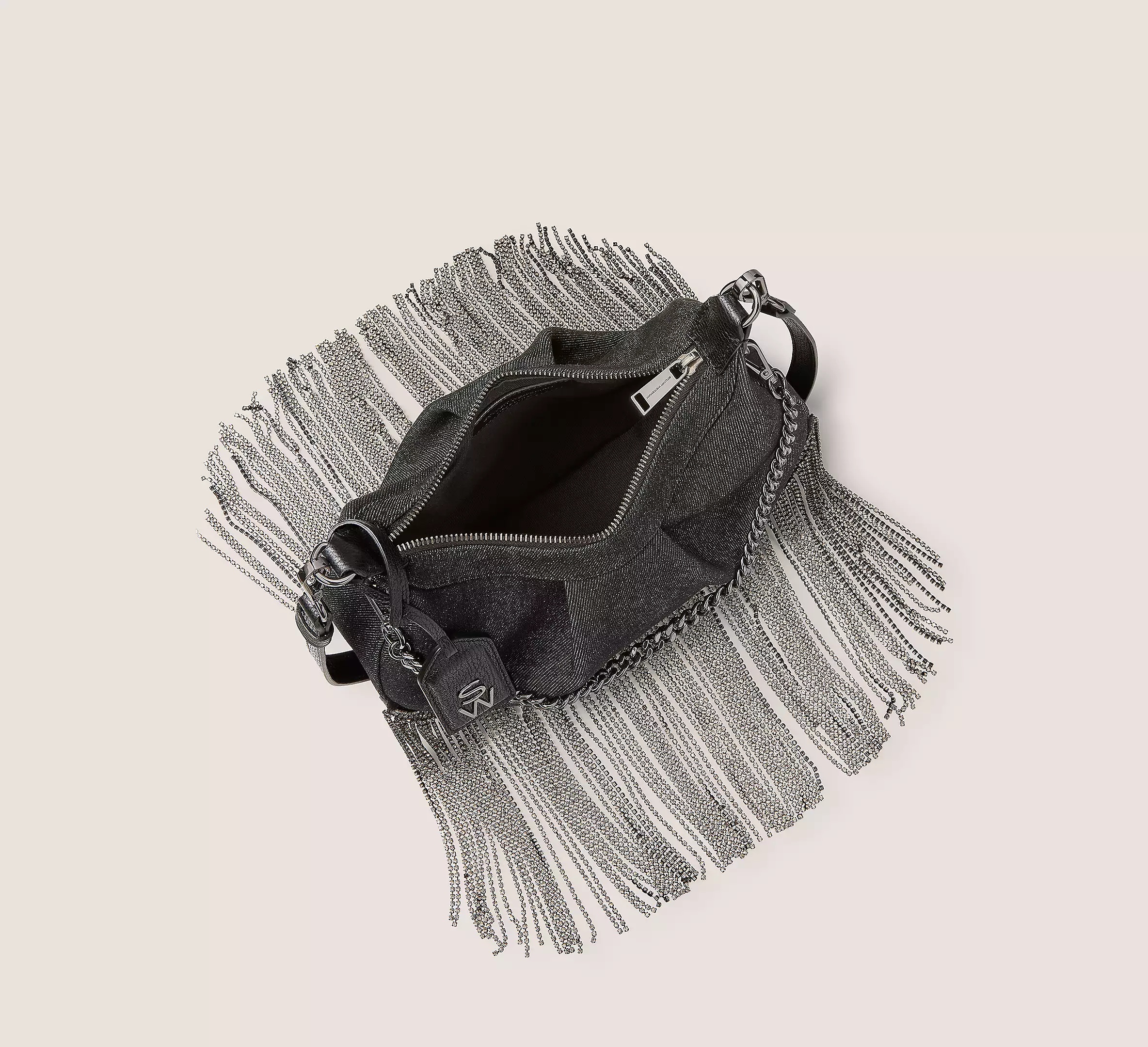 STELLAR CRESCENT CRYSTAL FRINGE BAG 3
