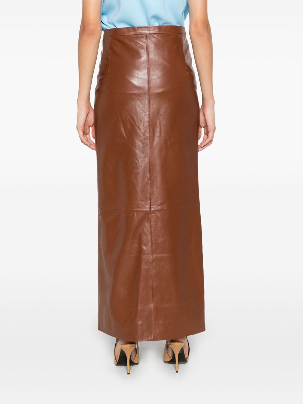 leather maxi skirt - 4