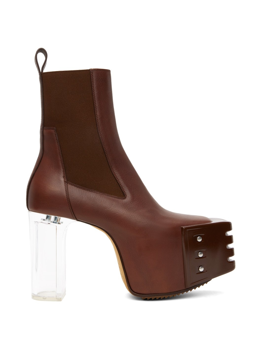 Brown Grilled Platforms 45 Chelsea Boots - 1