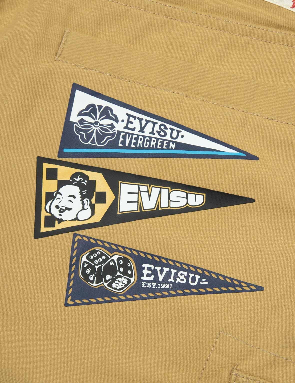 SEAGULL AND LOGO FLAG LABELS PRINT FASHION FIT SHORTS - 7