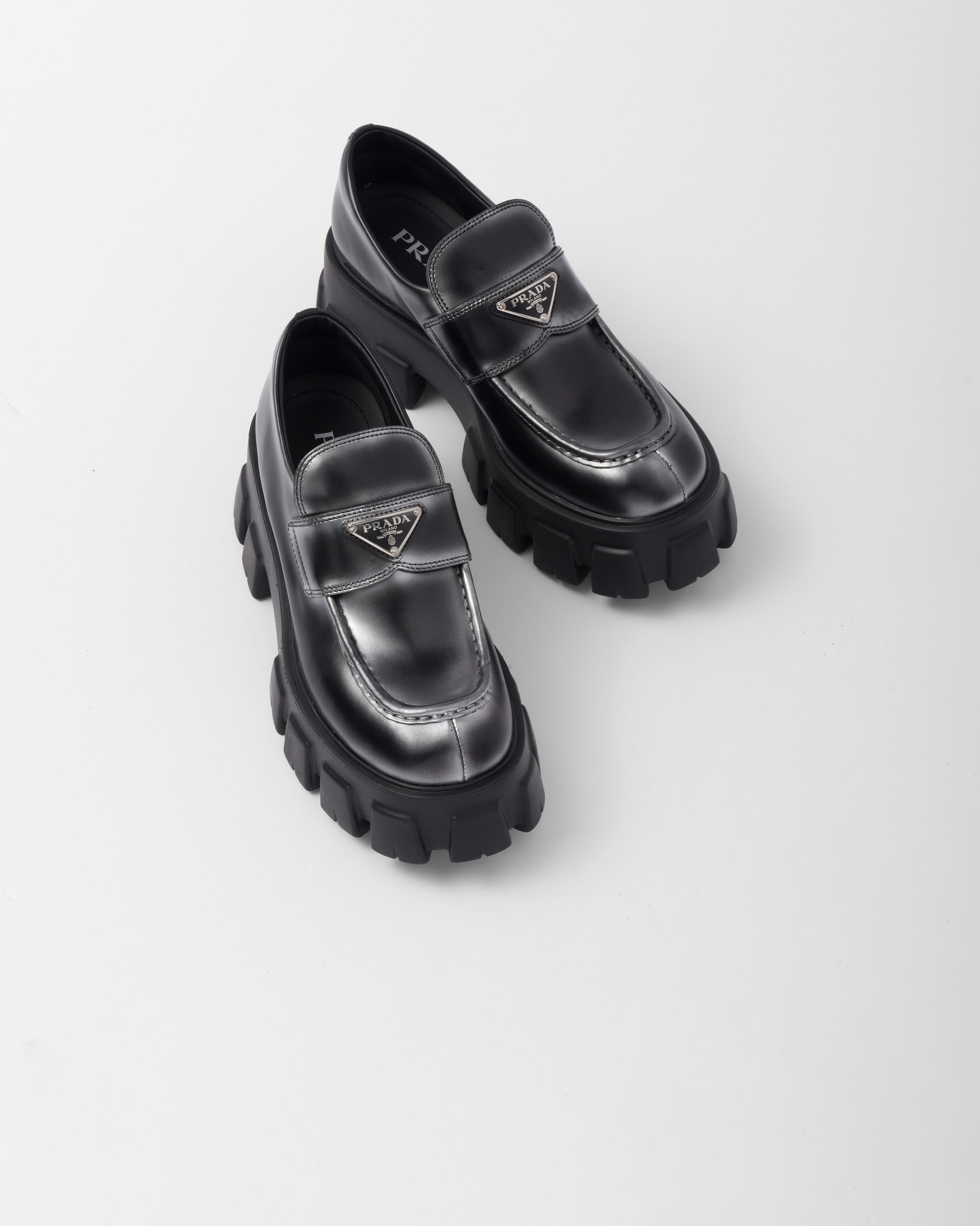 Monolith ombré brushed leather loafers - 4