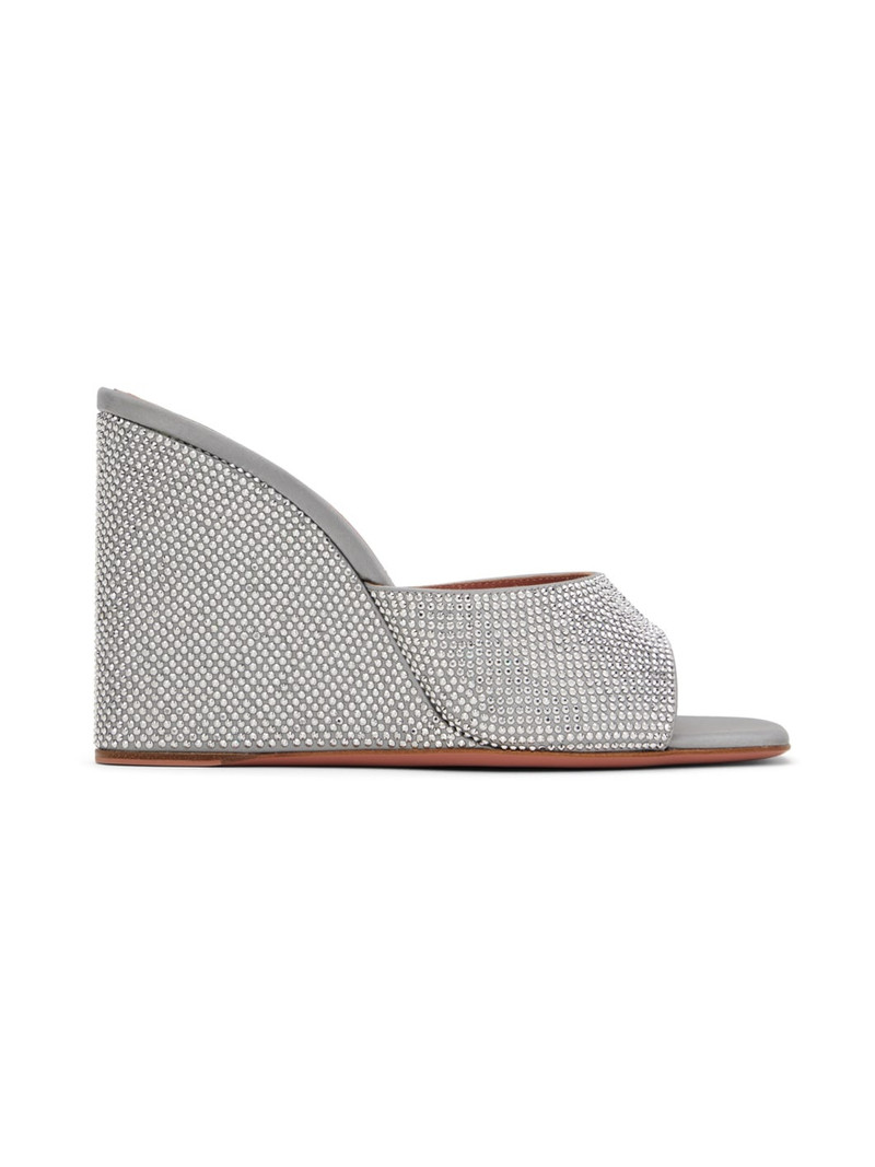 Silver Lupita Crystal 95 Heeled Sandals 1