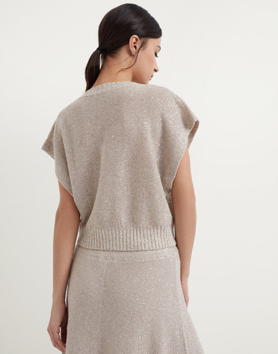 Brunello Cucinelli Dazzling linen, cashmere and silk sweater vest outlook