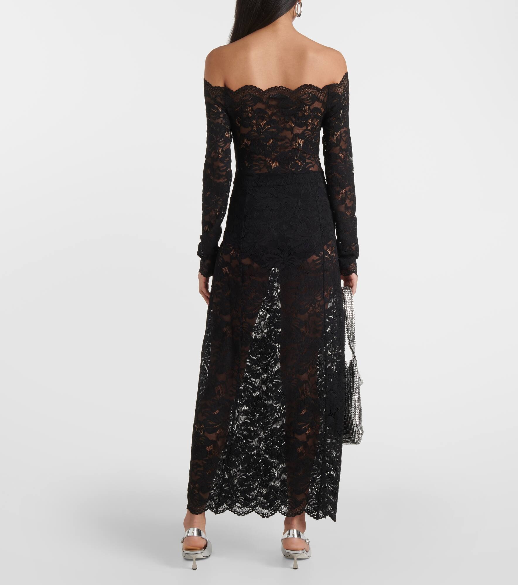 Floral lace maxi dress - 3