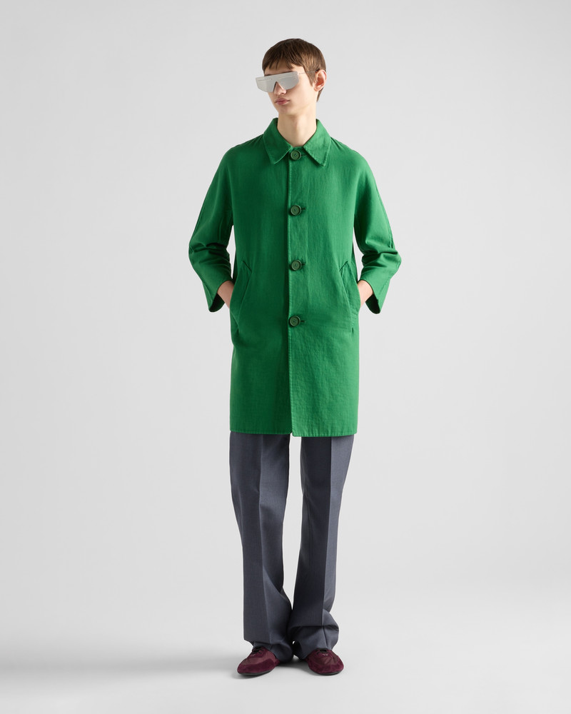 Prada Single-breasted cotton coat outlook