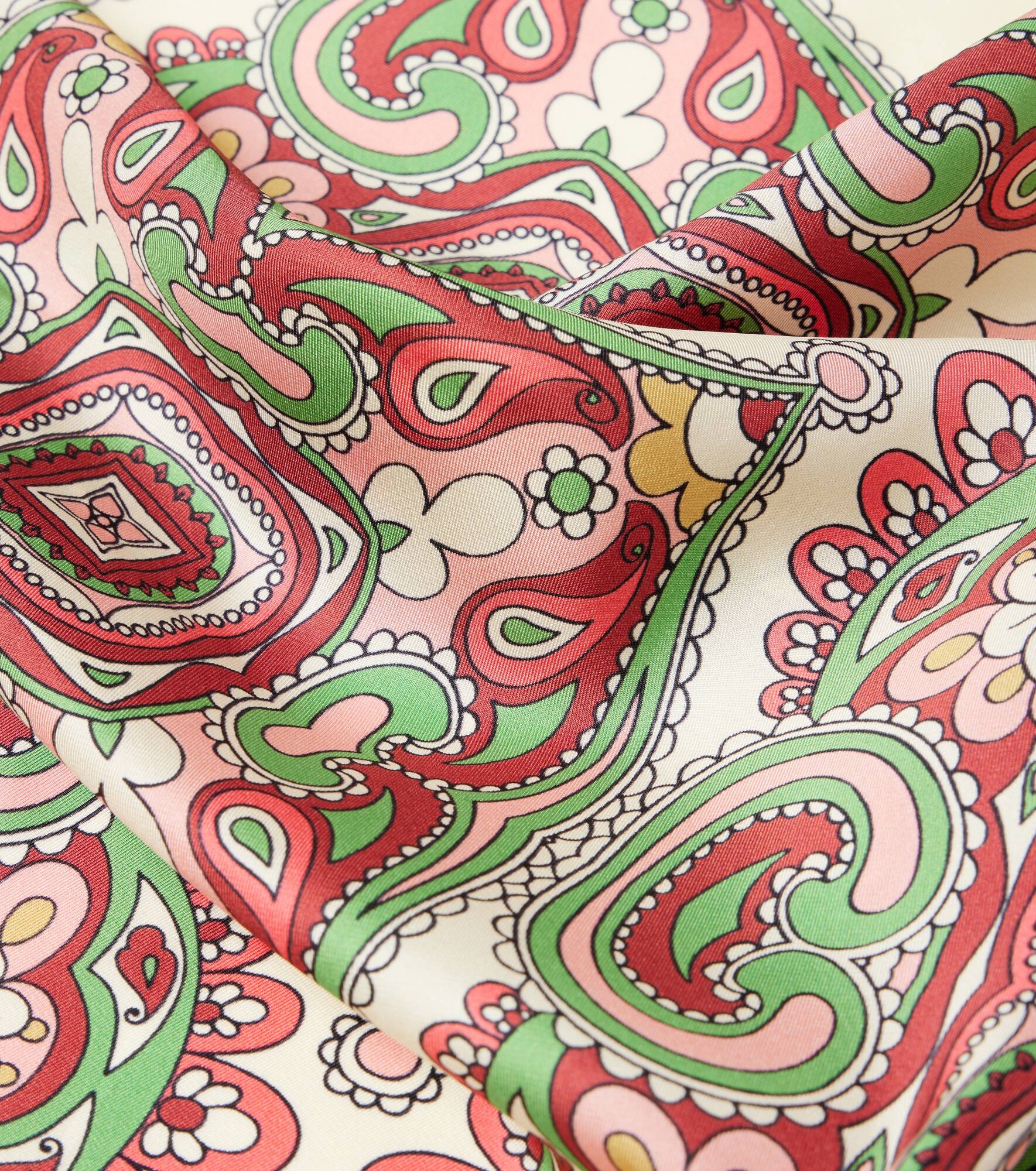 Paisley silk twill scarf - 4