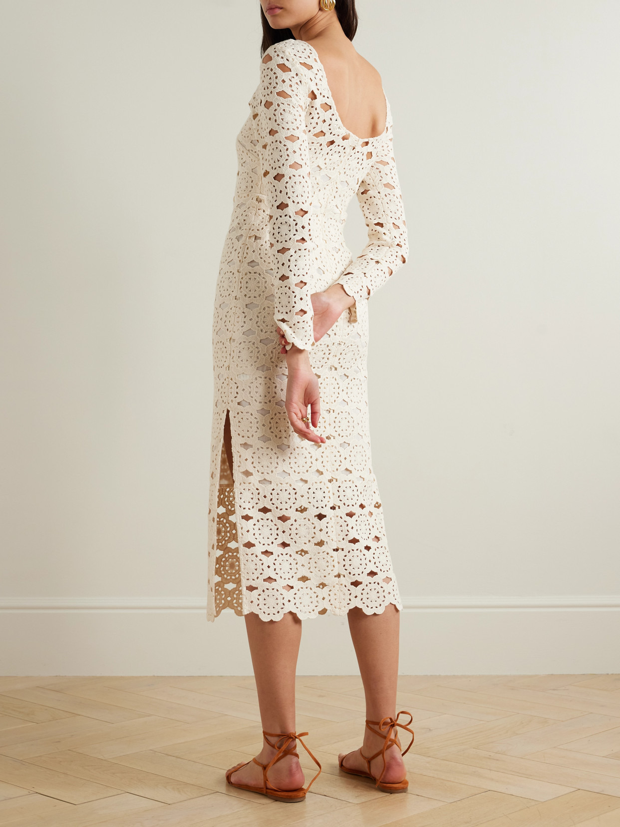 Marsielle Crocheted Cotton Midi Dress - 3