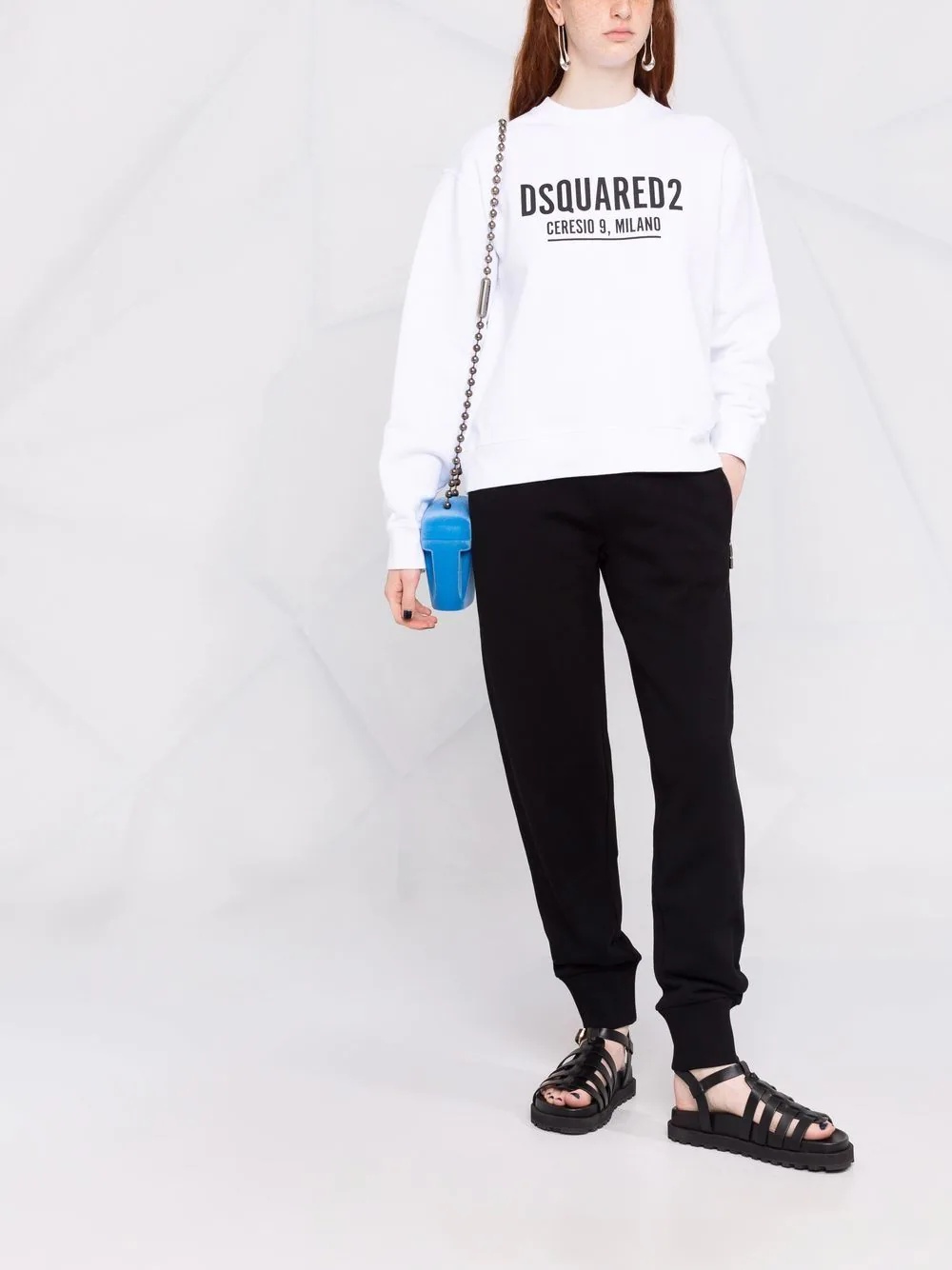 logo print crew neck sweatshirt - 2