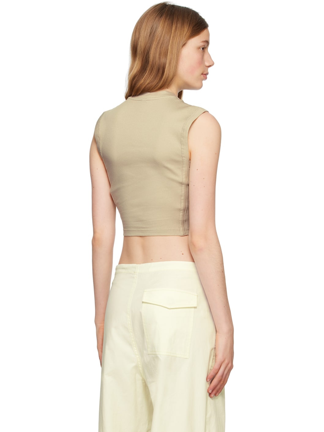 Taupe Corset Tank Top - 3