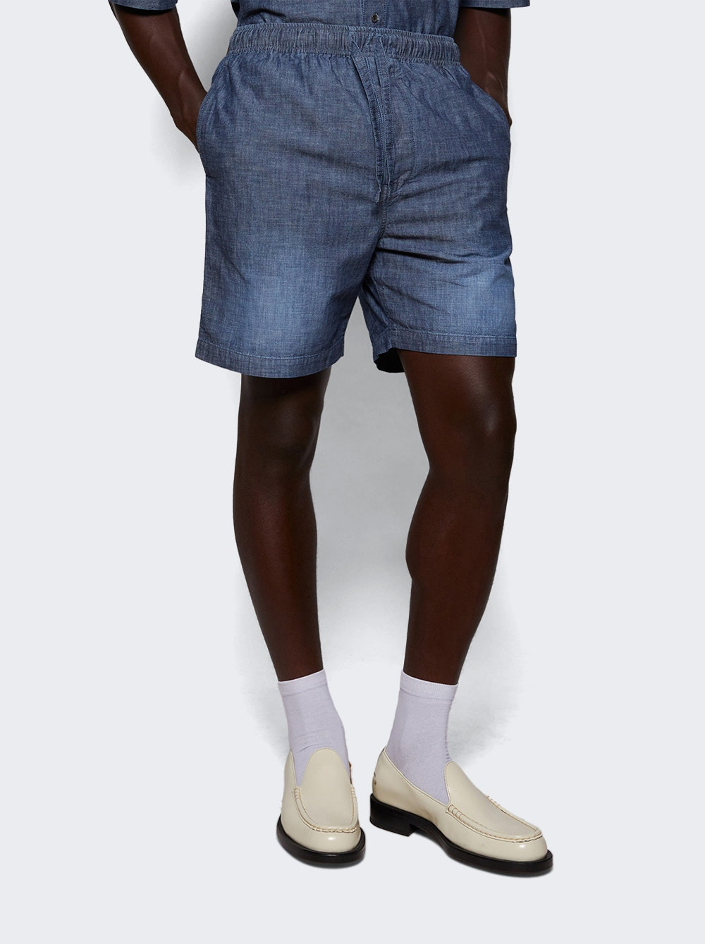 Cotton Shorts Washed Blue - 2