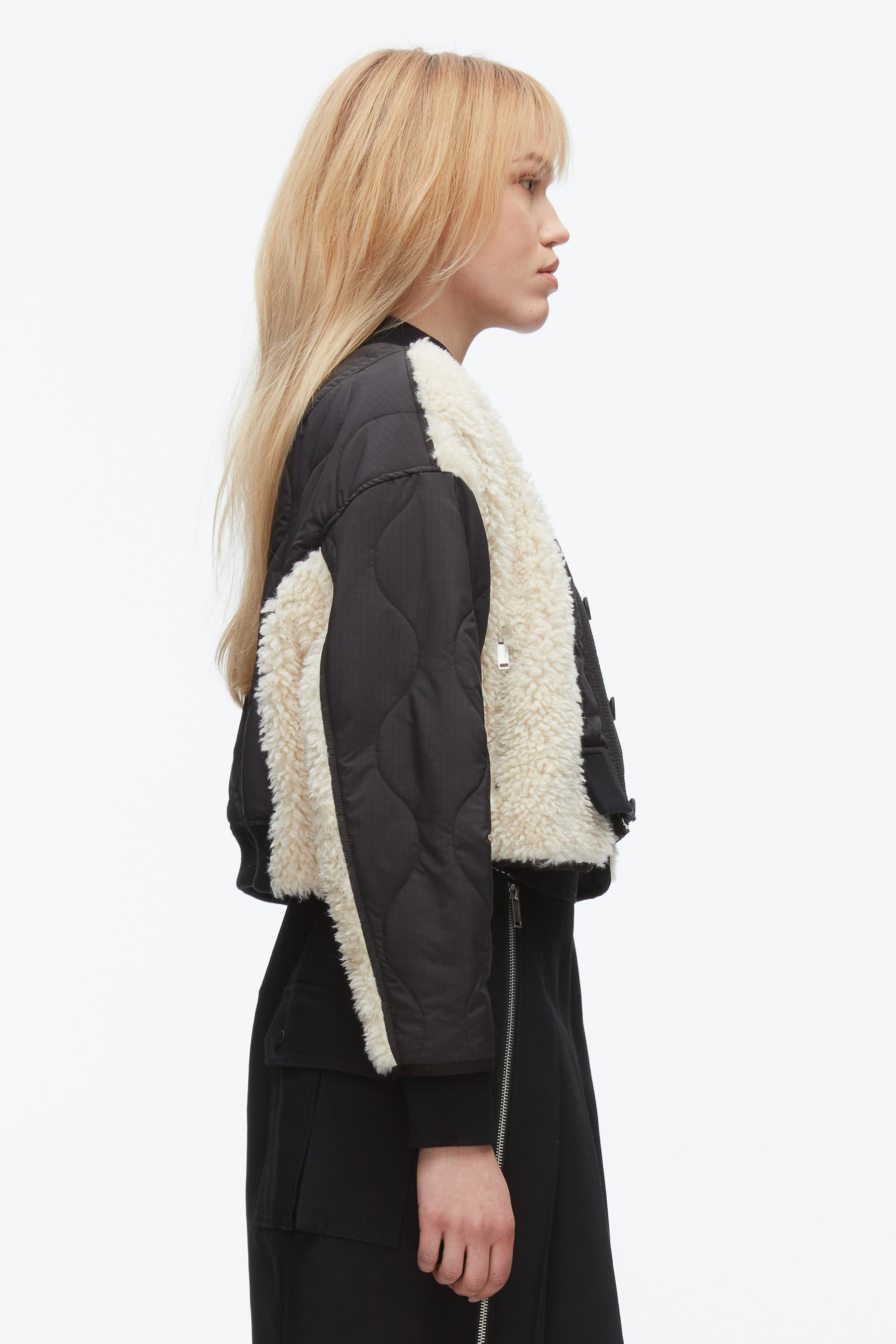 Cropped Sherpa Combo Bomber - 4