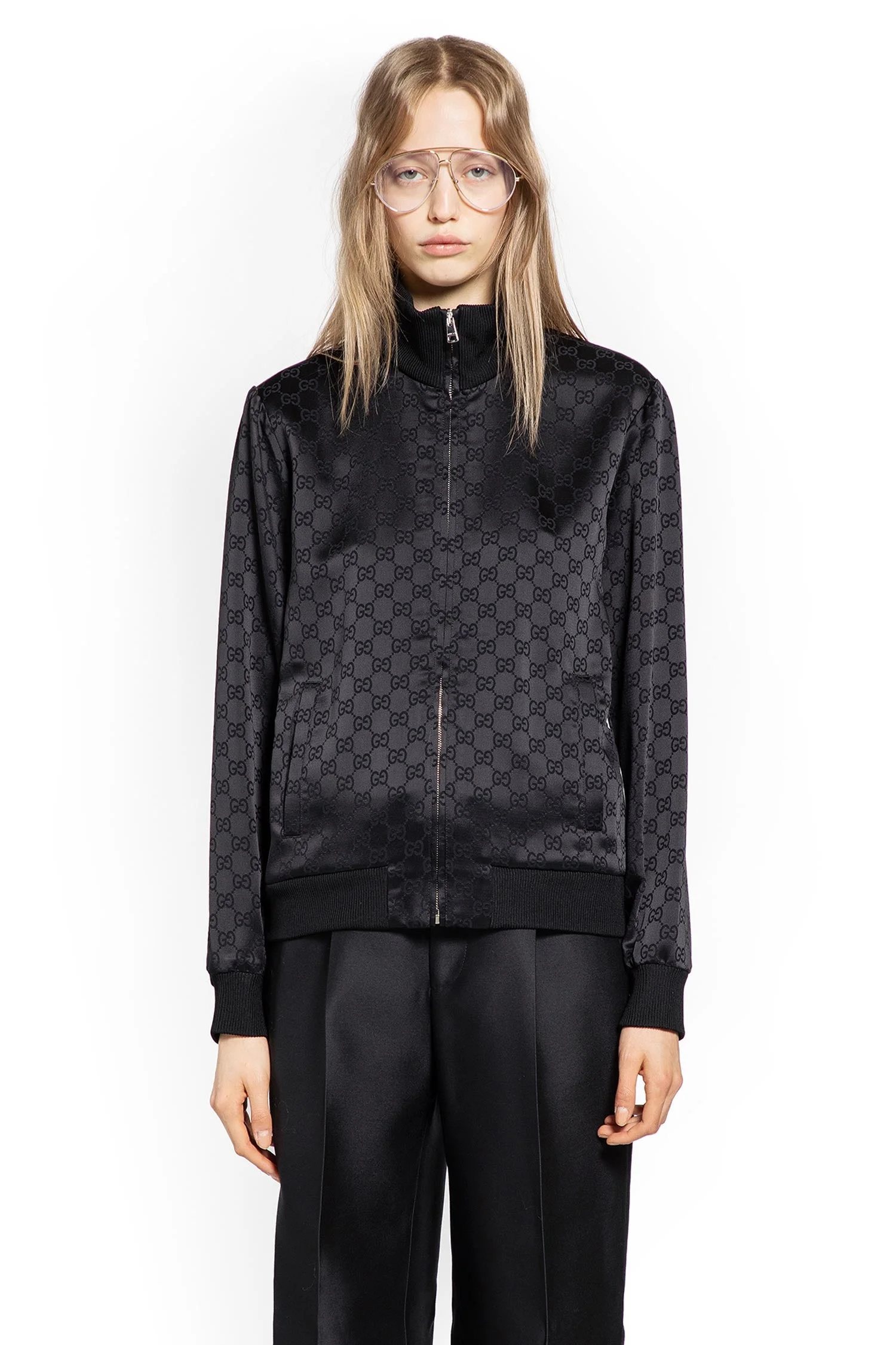 Gg Satin Track Jacket - 1