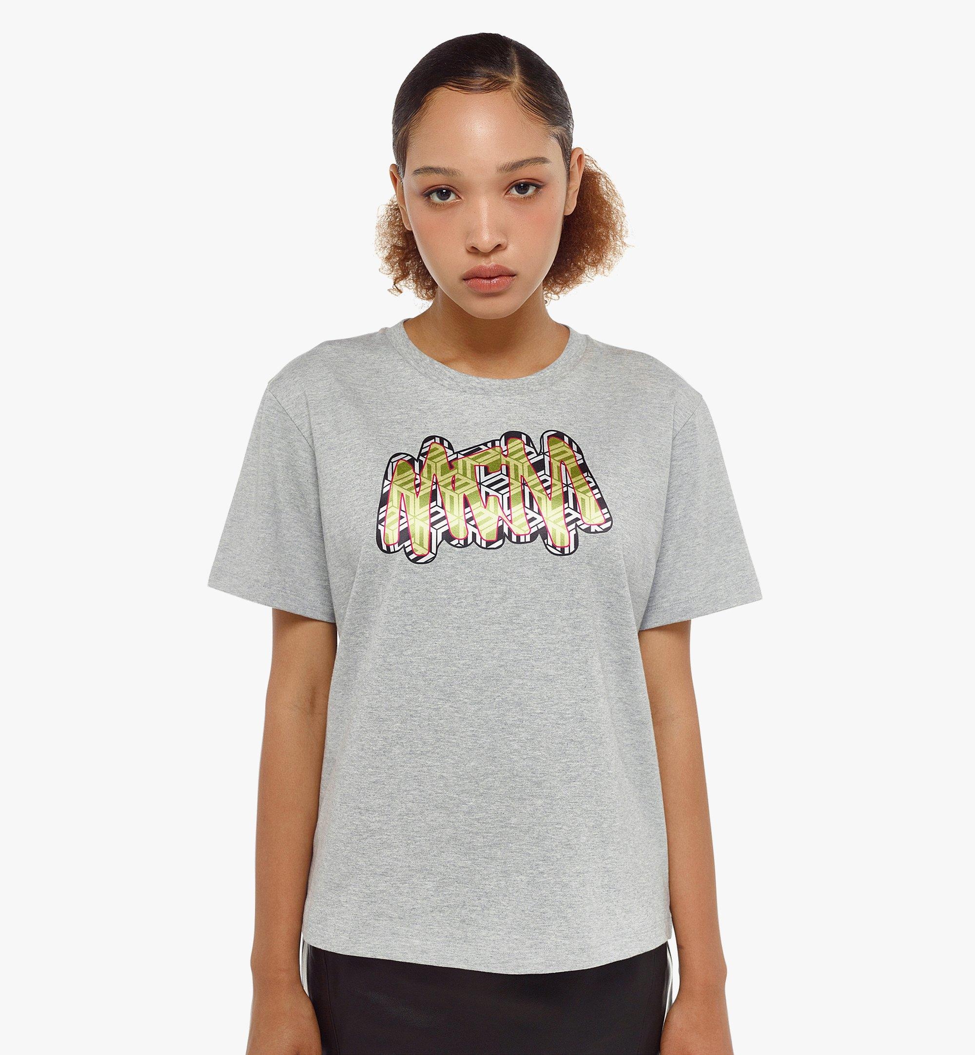 Women’s MCM Sommer Cubic Logo Print T-Shirt in Organic Cotton - 2