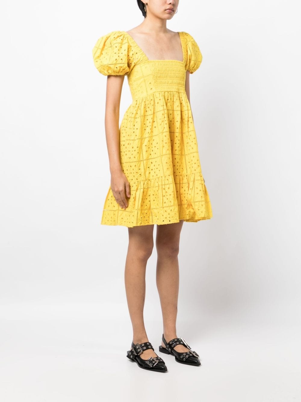 broderie anglaise flared dress - 3