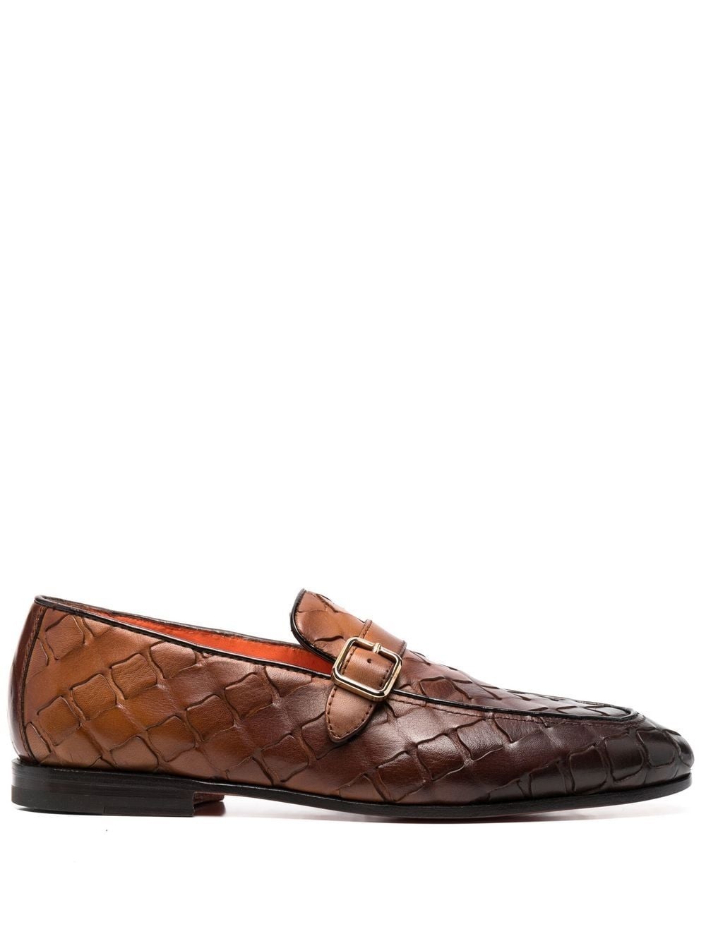 interwoven leather loafers - 1