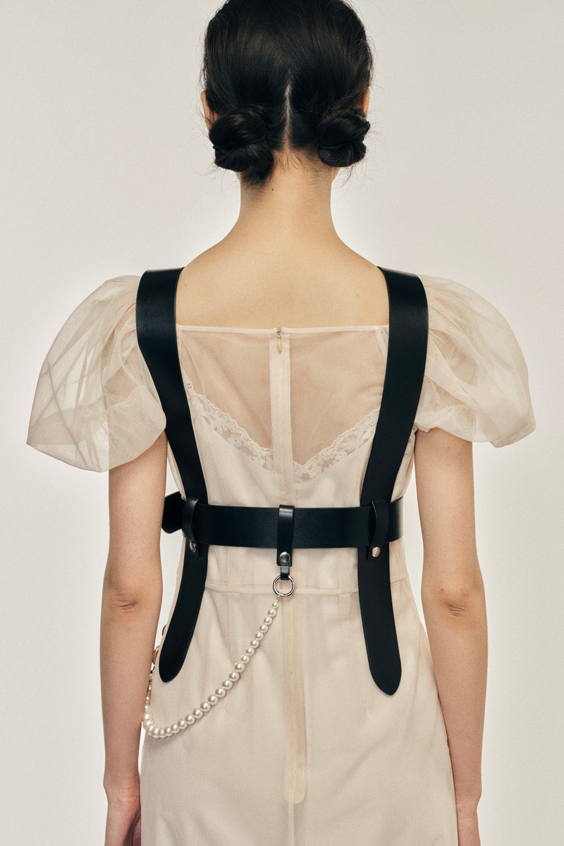 Pearl Chain Leather Harness 4