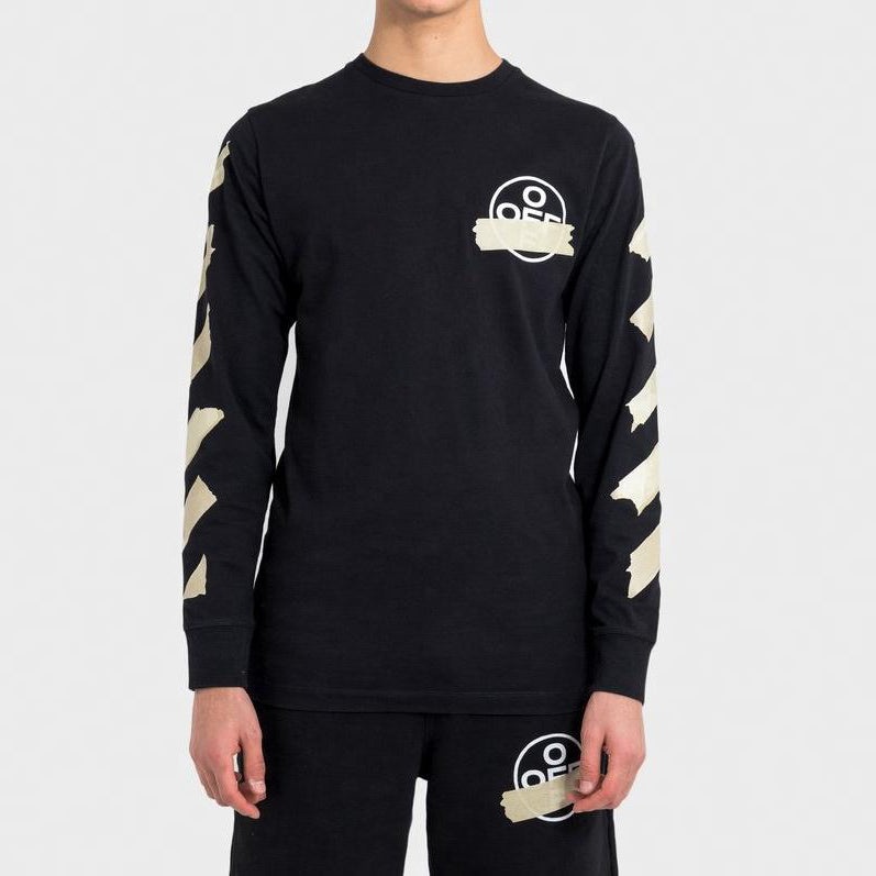 Off-White Tape Arrows Long Sleeve T-Shirt 'Black' OMAB001R201850021048 - 4