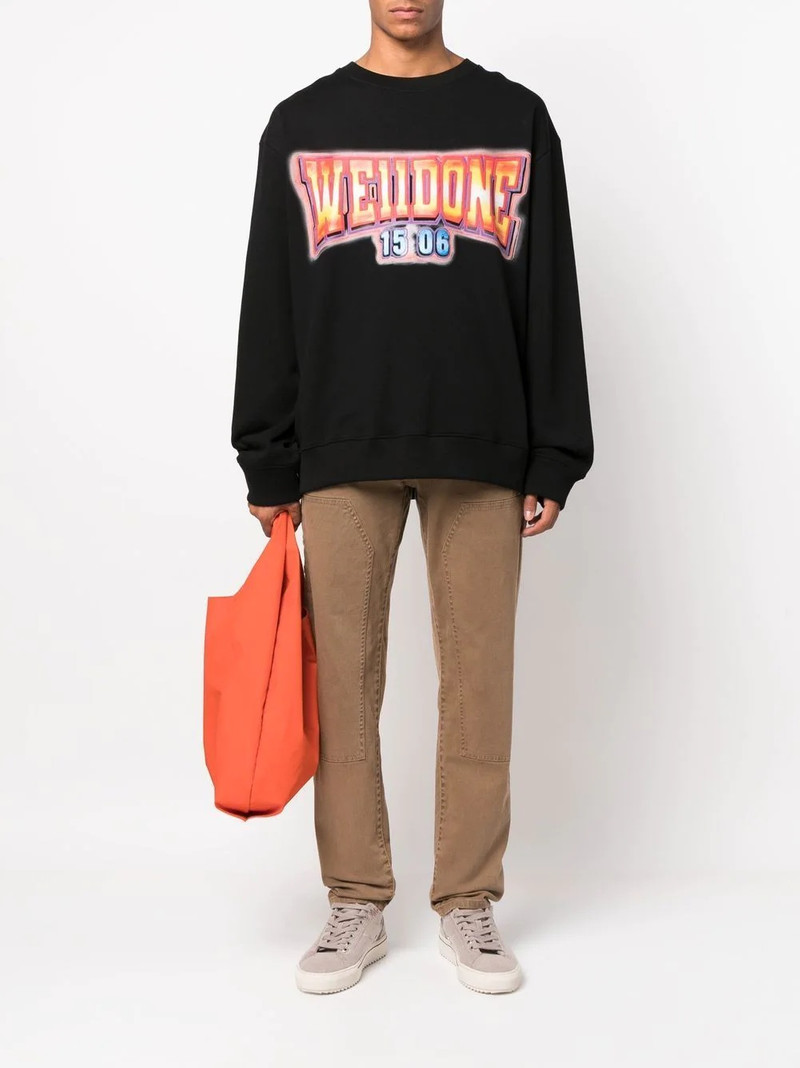 We11done logo-print cotton sweatshirt outlook