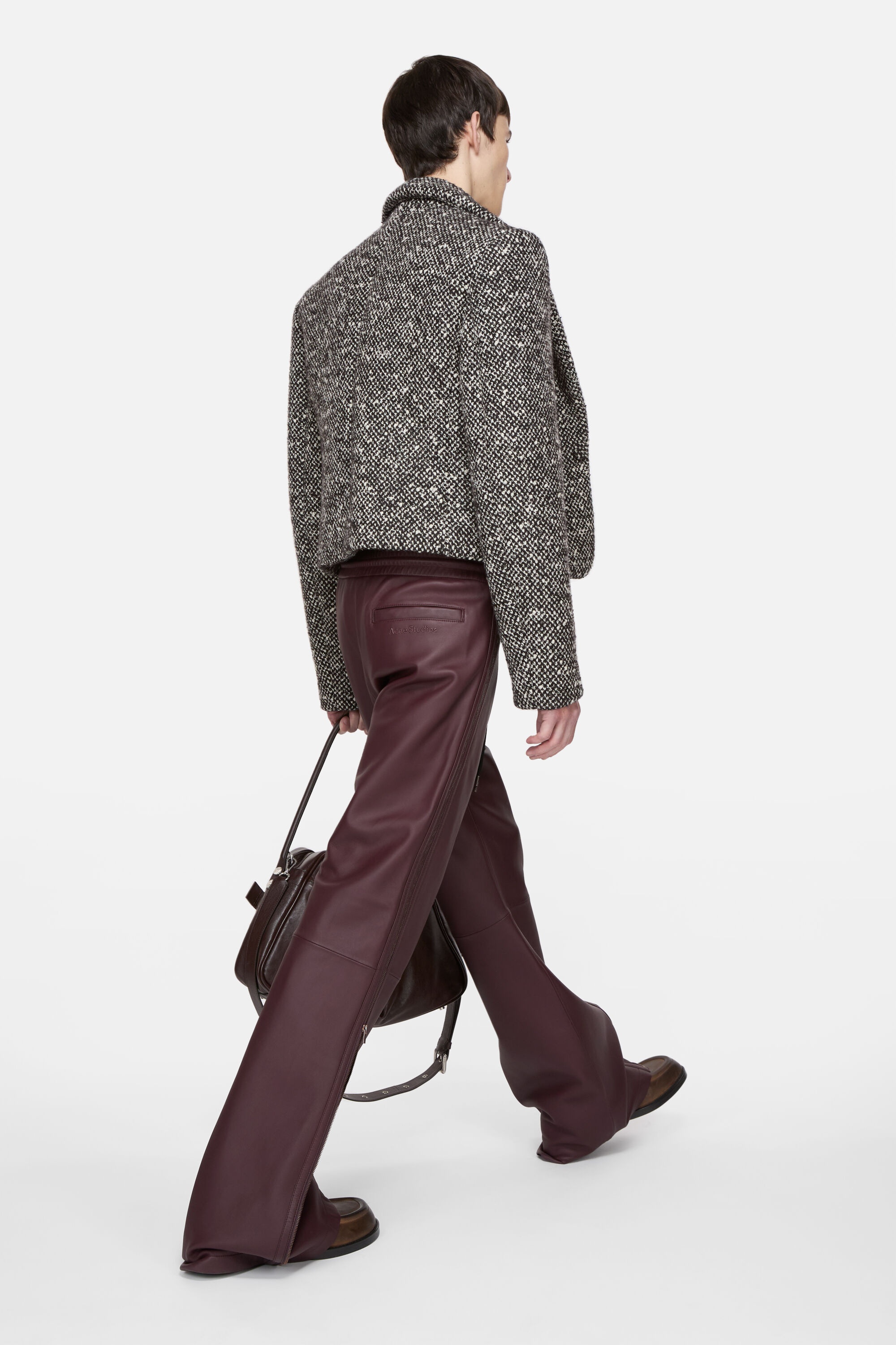 Leather trousers - Burgundy - 3