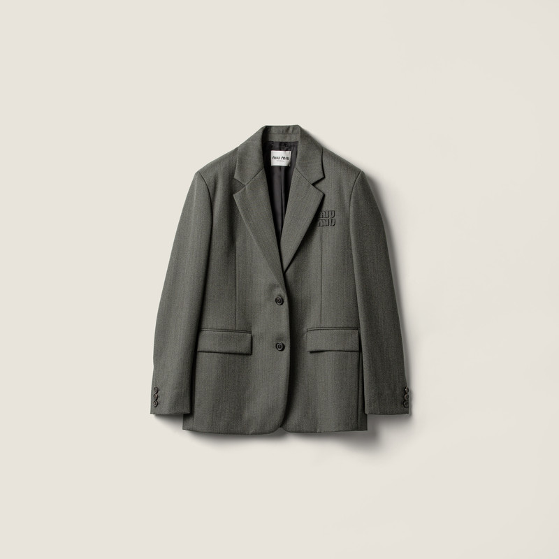 Cover fabric single-breasted jacket 1